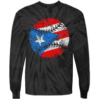 Puerto Rican Baseball Proud Boricua Flag Puerto Rico Tie-Dye Long Sleeve Shirt