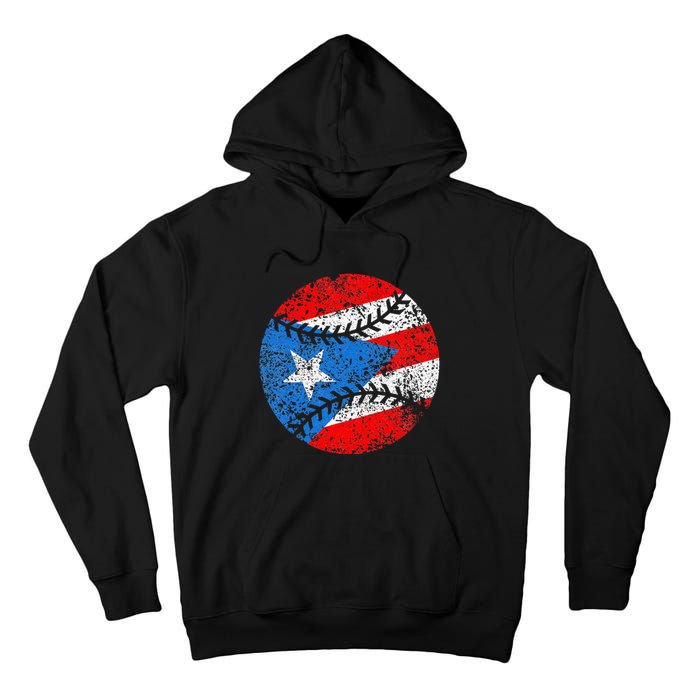 Puerto Rican Baseball Proud Boricua Flag Puerto Rico Tall Hoodie