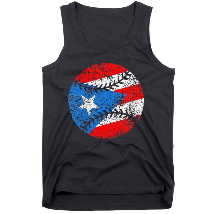 Puerto Rican Baseball Proud Boricua Flag Puerto Rico Tank Top