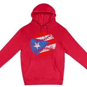 Puerto Rican Baseball Proud Boricua Flag Puerto Rico Premium Pullover Hoodie