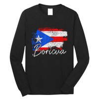 Puerto Rico Boricua Vintage Puerto Rican Flag Pride Long Sleeve Shirt