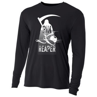 Pin Reaper Bowling Funny Bowlers Cooling Performance Long Sleeve Crew