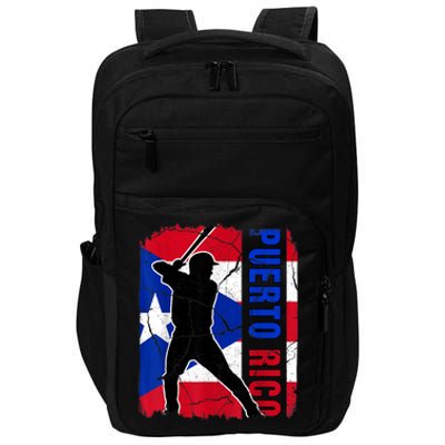 Puerto Rican Baseball Player Puerto Rico Flag Baseball Fans Impact Tech Backpack