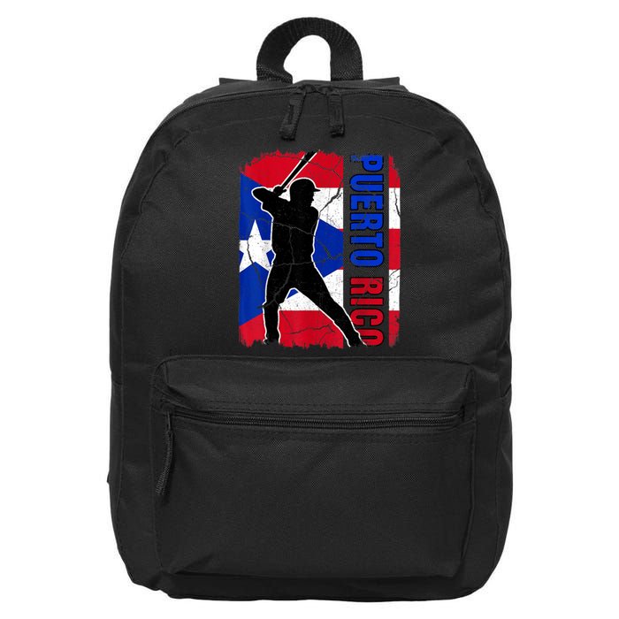 Puerto Rican Baseball Player Puerto Rico Flag Baseball Fans 16 in Basic Backpack