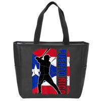 Puerto Rican Baseball Player Puerto Rico Flag Baseball Fans Zip Tote Bag