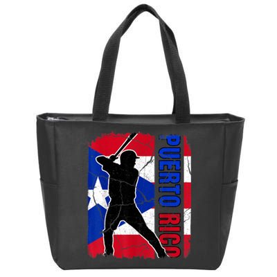 Puerto Rican Baseball Player Puerto Rico Flag Baseball Fans Zip Tote Bag