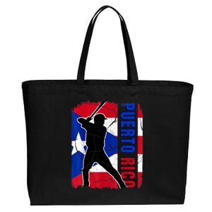 Puerto Rican Baseball Player Puerto Rico Flag Baseball Fans Cotton Canvas Jumbo Tote