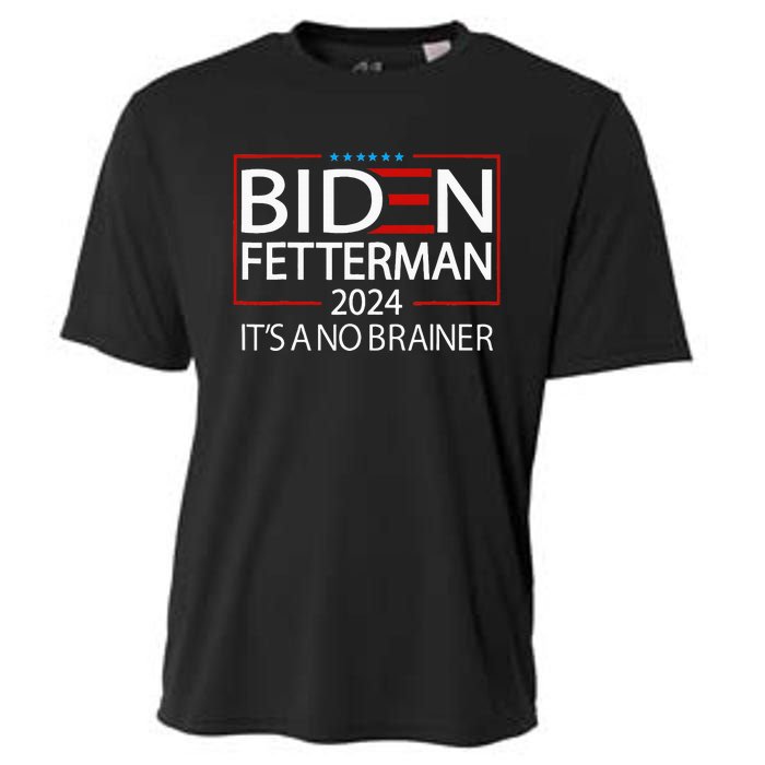 Political Retro Biden Fetterman 2024 ItS A No Brainer Cooling Performance Crew T-Shirt