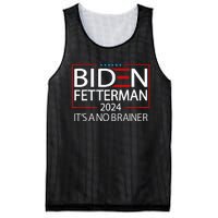 Political Retro Biden Fetterman 2024 ItS A No Brainer Mesh Reversible Basketball Jersey Tank