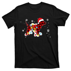 Pajamas Red Buffalo Plaid Beagle Dog Merry Christmas T-Shirt