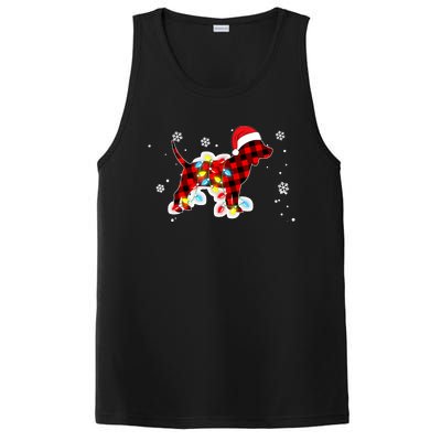 Pajamas Red Buffalo Plaid Beagle Dog Merry Christmas PosiCharge Competitor Tank