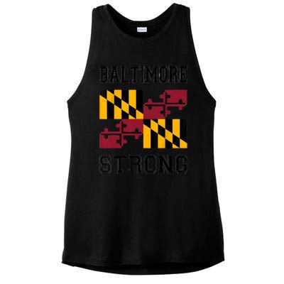 Patapsco River Baltimore Strong Ladies PosiCharge Tri-Blend Wicking Tank