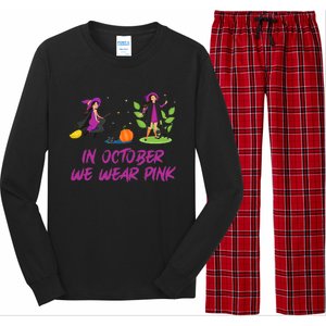 Pink Ribbon Breast Cancer Shirts Halloween Long Sleeve Pajama Set