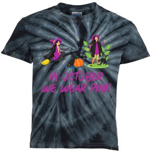 Pink Ribbon Breast Cancer Shirts Halloween Kids Tie-Dye T-Shirt