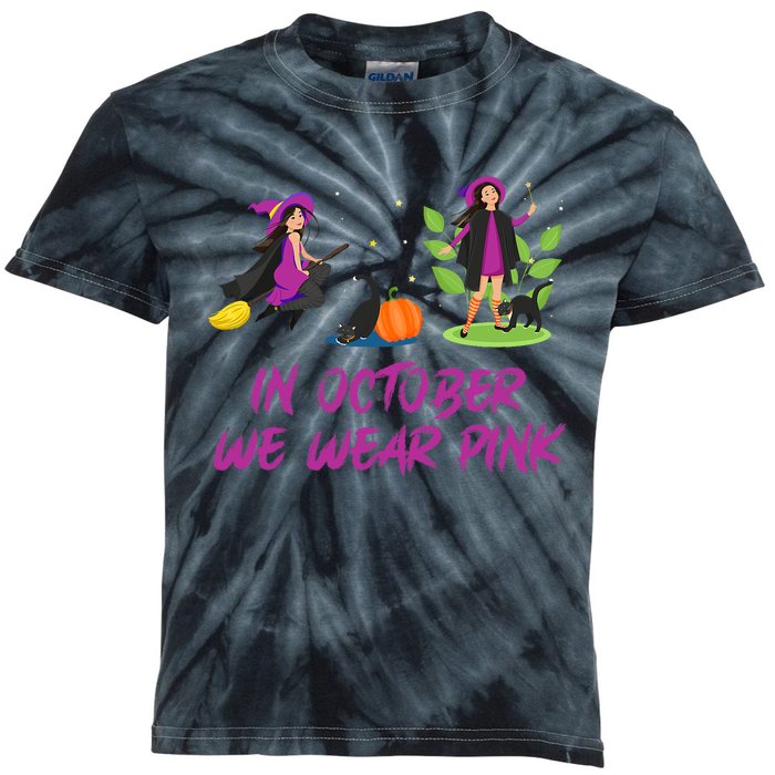 Pink Ribbon Breast Cancer Shirts Halloween Kids Tie-Dye T-Shirt