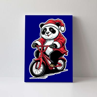 Panda Riding Bicycle Xmas Cycling Panda Lover Christmas Gift Canvas