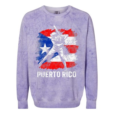 Puerto Rican Baseball Player Puerto Rico Flag Baseball Fans Colorblast Crewneck Sweatshirt