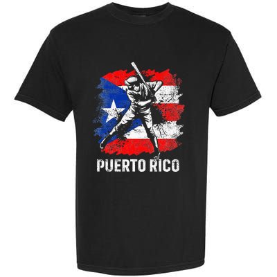 Puerto Rican Baseball Player Puerto Rico Flag Baseball Fans Garment-Dyed Heavyweight T-Shirt