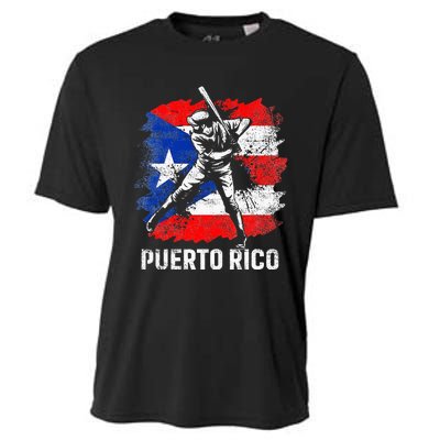 Puerto Rican Baseball Player Puerto Rico Flag Baseball Fans Cooling Performance Crew T-Shirt