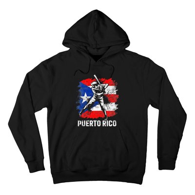 Puerto Rican Baseball Player Puerto Rico Flag Baseball Fans Hoodie