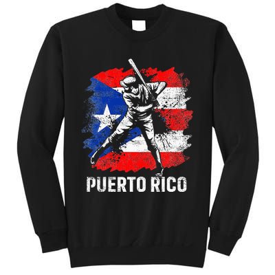 Puerto Rican Baseball Player Puerto Rico Flag Baseball Fans Sweatshirt