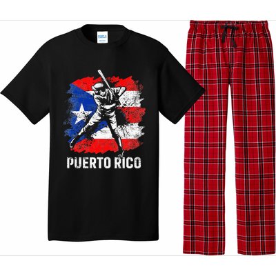 Puerto Rican Baseball Player Puerto Rico Flag Baseball Fans Pajama Set