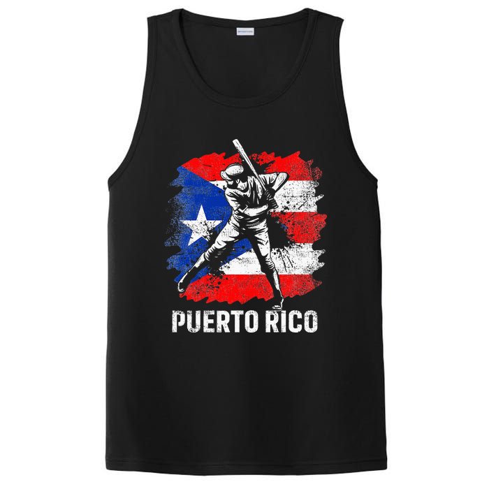 Puerto Rican Baseball Player Puerto Rico Flag Baseball Fans PosiCharge Competitor Tank