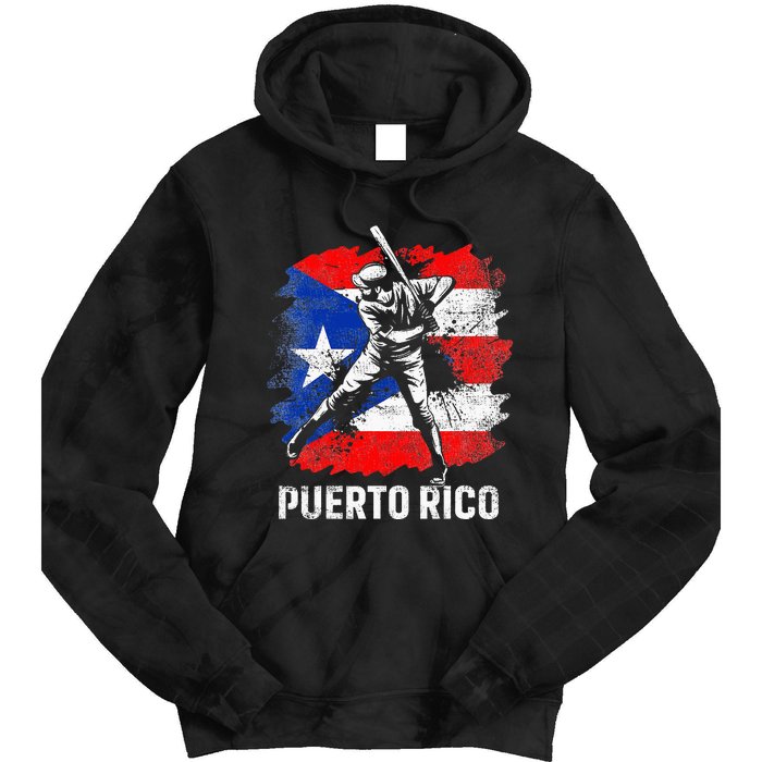 Puerto Rican Baseball Player Puerto Rico Flag Baseball Fans Tie Dye Hoodie