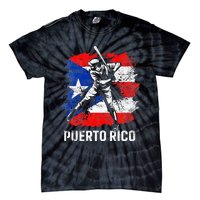 Puerto Rican Baseball Player Puerto Rico Flag Baseball Fans Tie-Dye T-Shirt