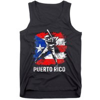 Puerto Rican Baseball Player Puerto Rico Flag Baseball Fans Tank Top