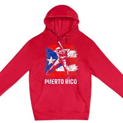 Puerto Rican Baseball Player Puerto Rico Flag Baseball Fans Premium Pullover Hoodie