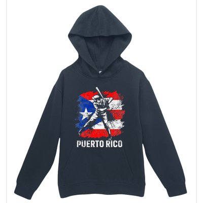 Puerto Rican Baseball Player Puerto Rico Flag Baseball Fans Urban Pullover Hoodie