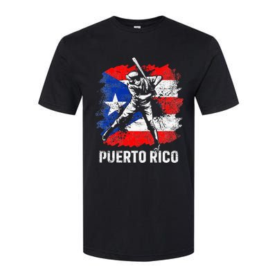 Puerto Rican Baseball Player Puerto Rico Flag Baseball Fans Softstyle CVC T-Shirt