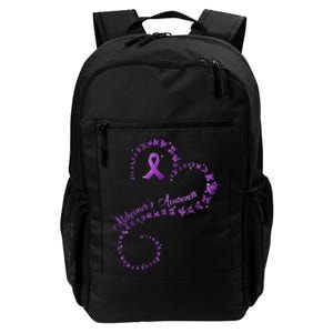 Purple Ribbon Butterfly Heart Alzheimers Awareness Daily Commute Backpack