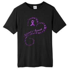 Purple Ribbon Butterfly Heart Alzheimers Awareness Tall Fusion ChromaSoft Performance T-Shirt