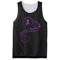 Purple Ribbon Butterfly Heart Alzheimers Awareness Mesh Reversible Basketball Jersey Tank