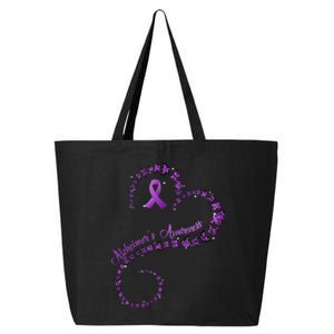 Purple Ribbon Butterfly Heart Alzheimers Awareness 25L Jumbo Tote