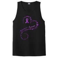 Purple Ribbon Butterfly Heart Alzheimers Awareness PosiCharge Competitor Tank