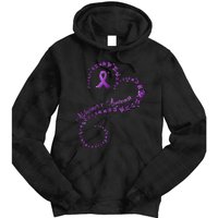 Purple Ribbon Butterfly Heart Alzheimers Awareness Tie Dye Hoodie