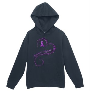 Purple Ribbon Butterfly Heart Alzheimers Awareness Urban Pullover Hoodie