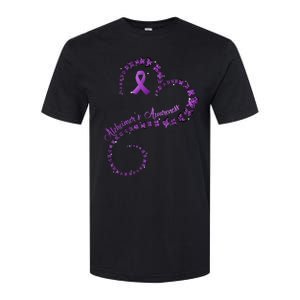 Purple Ribbon Butterfly Heart Alzheimers Awareness Softstyle CVC T-Shirt