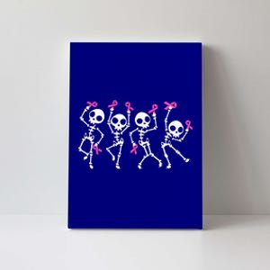 Pink Ribbon Breast Cancer Awareness Skeleton Canvas