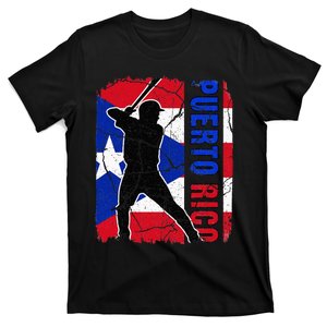 Puerto Rican Baseball Player Puerto Rico Flag Baseball Fans T-Shirt