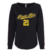 Puerto Rico Baseball 21 Santurce Boricua Baseball Fans Womens California Wash Sweatshirt