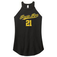 Puerto Rico Baseball 21 Santurce Boricua Baseball Fans Women's Perfect Tri Rocker Tank