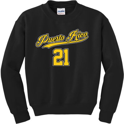 Puerto Rico Baseball 21 Santurce Boricua Baseball Fans Kids Sweatshirt