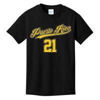 Puerto Rico Baseball 21 Santurce Boricua Baseball Fans Kids T-Shirt