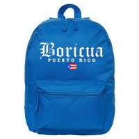 Puerto Rico Boricua Vintage Puerto Rican Flag Pride Gift 16 in Basic Backpack