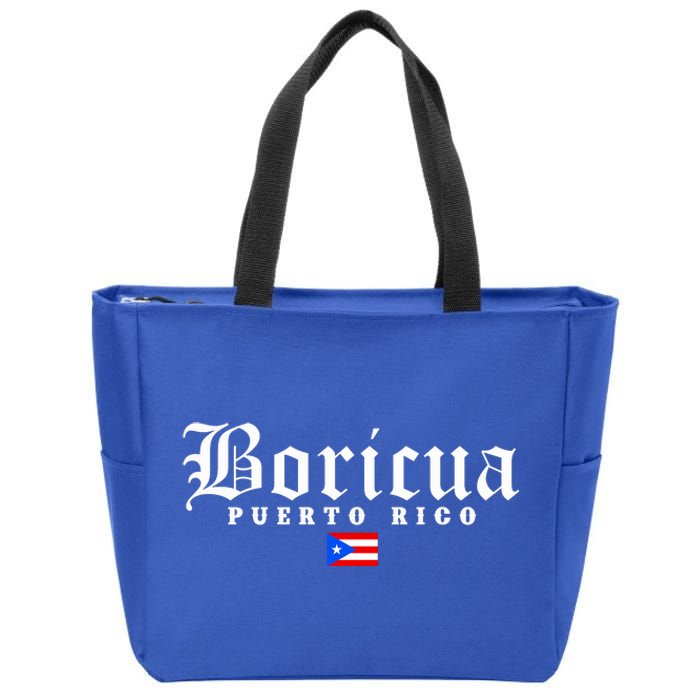 Puerto Rico Boricua Vintage Puerto Rican Flag Pride Gift Zip Tote Bag