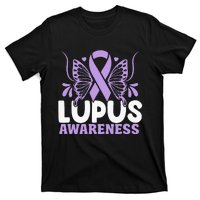 Purple Ribbon Butterfly Lupus Awareness Month T-Shirt